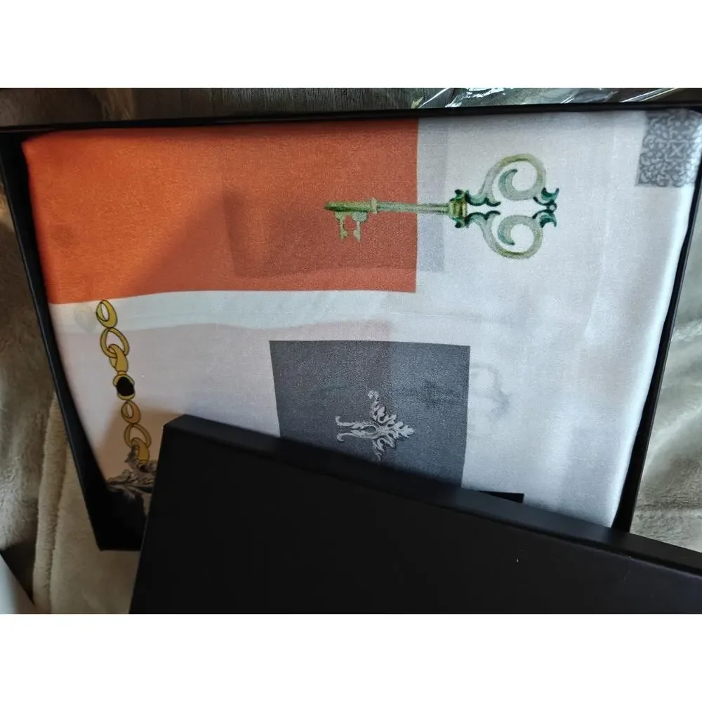 Palmero Secret Symbols Silk Scarf New In Package 100% Silk